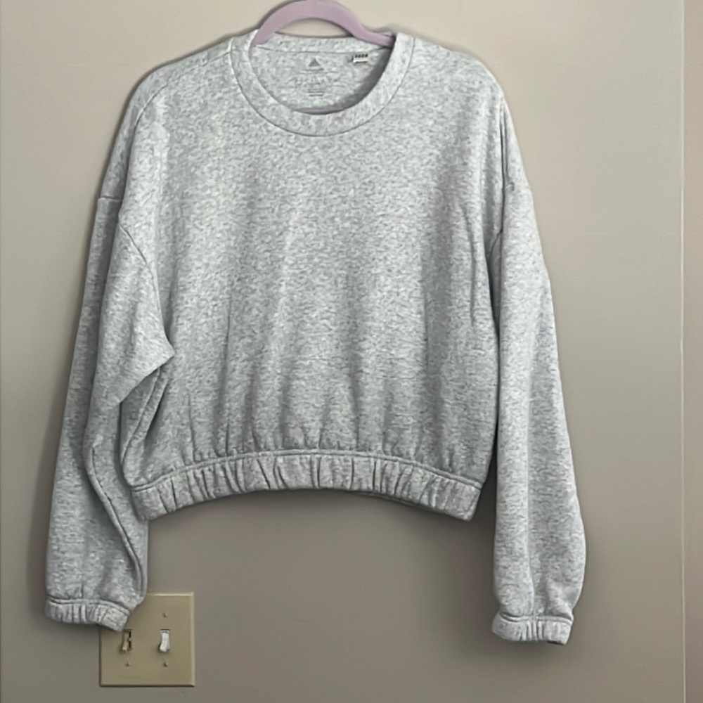 ADIDAS Made With Nature Midriff Sweatshirt Pullover Long Sleeve Elastic Bottom - Picture 1 of 6